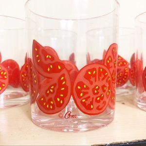 HP Vintage CERA Mid Century Tomato Plastic Glasses